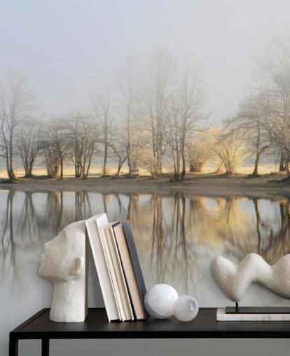 Fondo de pantalla de misty lake and sunrise Fondo de pantalla de misty lake and sunrise