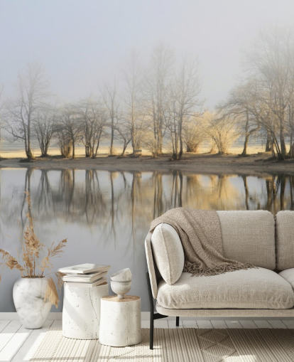 Fondo de pantalla de misty lake and sunrise