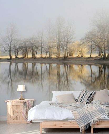 nebliger See und Sonnenaufgang Wallpaper