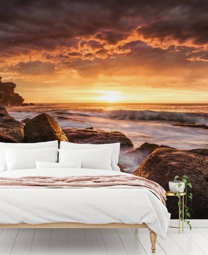 rock sunset coast behang rock sunset coast behang