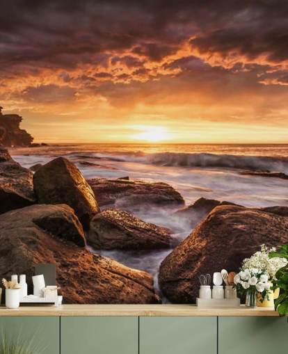 fondo de pantalla de rock sunset coast