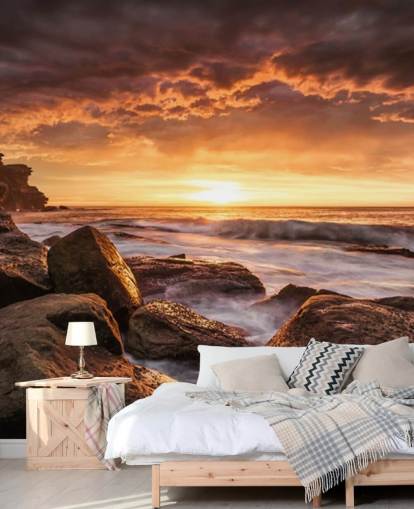 fondo de pantalla de rock sunset coast