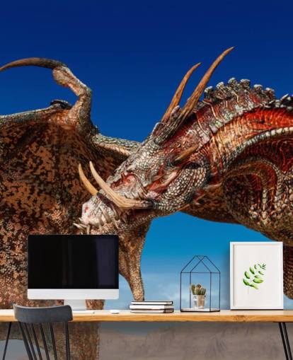 papier peint effrayant dragon rouge cornu papier peint effrayant dragon rouge cornu