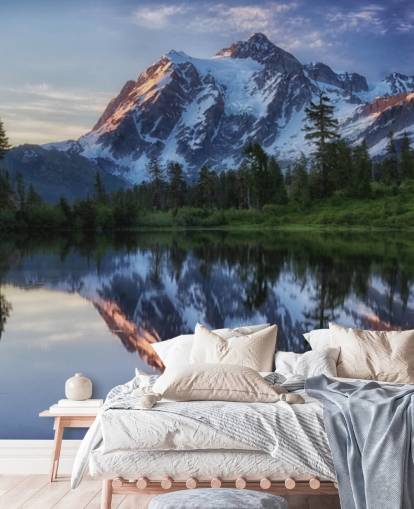 fondo de pantalla de aguas nevadas de montañas y lagos