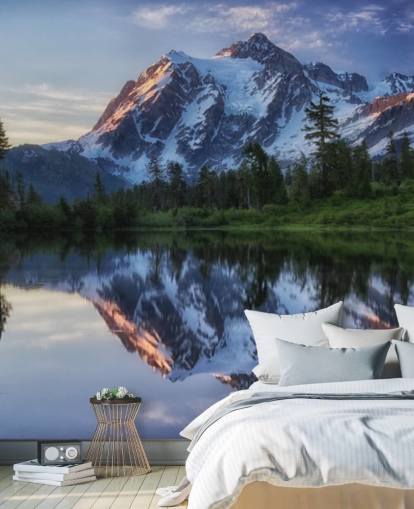 fondo de pantalla de aguas nevadas de montañas y lagos