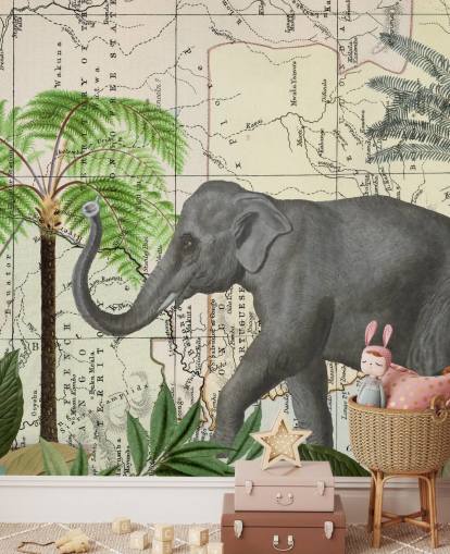 elephant, birds and jungle wallpaper elephant, birds and jungle wallpaper