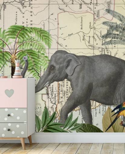 elephant, birds and jungle wallpaper elephant, birds and jungle wallpaper