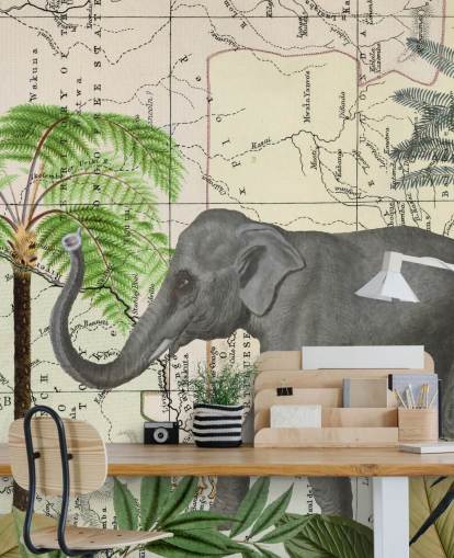 elefant, fåglar och djungel tapeter elefant, fåglar och djungel tapeter