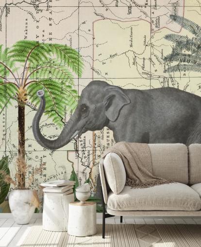 elephant, birds and jungle wallpaper elephant, birds and jungle wallpaper