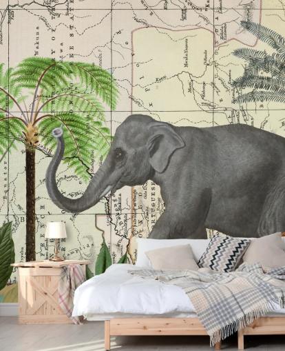 elephant, birds and jungle wallpaper elephant, birds and jungle wallpaper