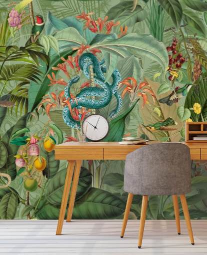 illustration de jungle avec fond d'écran de serpents