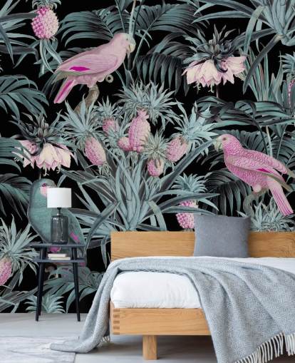 sepia parrots in jungle wallpaper sepia parrots in jungle wallpaper