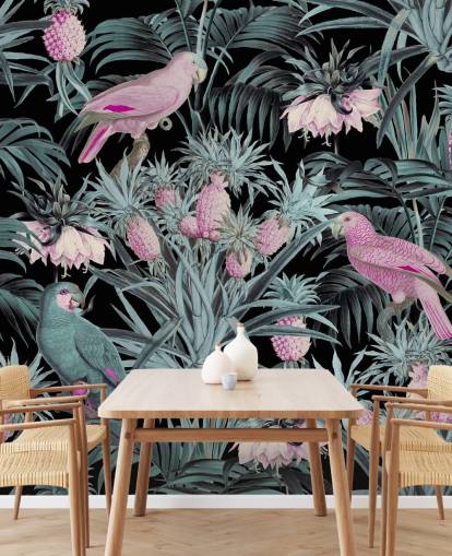 sepia parrots in jungle wallpaper sepia parrots in jungle wallpaper