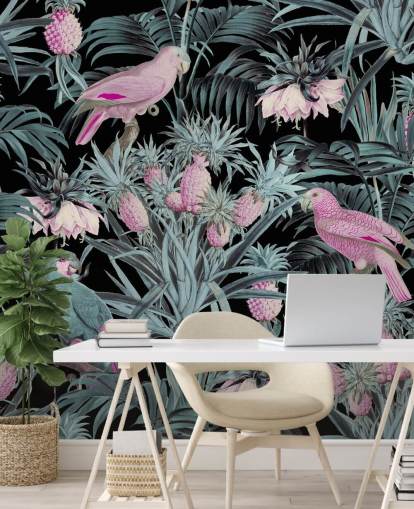 sepia parrots in jungle wallpaper sepia parrots in jungle wallpaper