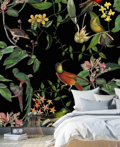 tropische jungle kolibrie behang 