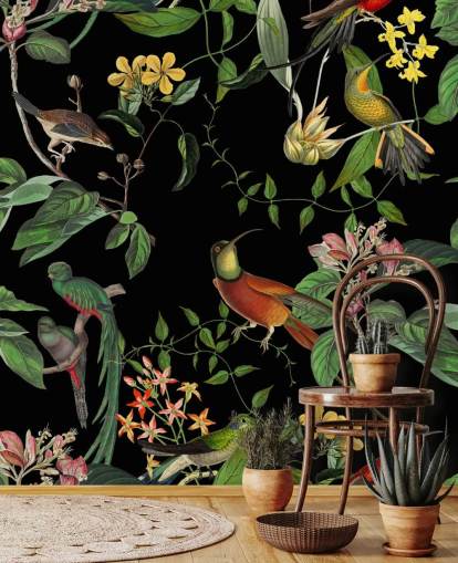 tropisk jungle kolibri tapet 