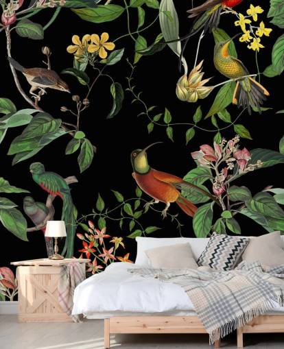 tropische jungle kolibrie behang 