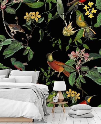 tropical jungle hummingbird wallpaper 