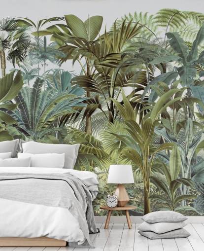 Wandbild Tropical Landscape 2 von Andrea Haase im Vintage-Stil, grün, kundenspezifisch, für Schlafzimmer