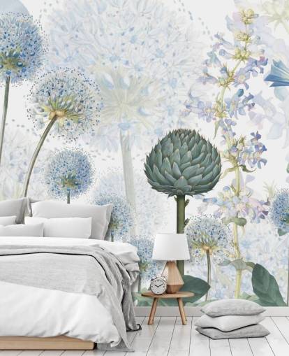 papier peint mural personnalisé bleu et blanc de fleurs de prairie appelé Blue Wild Meadow par Sir Edward pour les chambres papier peint mural personnalisé bleu et blanc de fleurs de prairie appelé Blue Wild Meadow par Sir Edward pour les chambres
