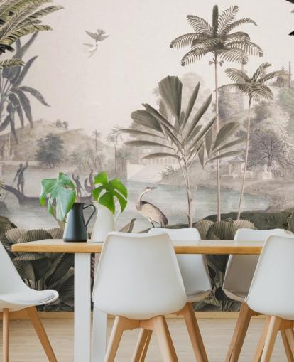 green customizable leopard wallpaper mural called Leopard Landscape by Sir Edward for living room green customizable leopard wallpaper mural called Leopard Landscape by Sir Edward for living room