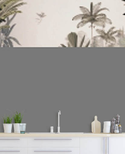 mural de papel de parede de leopardo personalizável verde chamado Leopard Landscape de Sir Edward para sala de estar