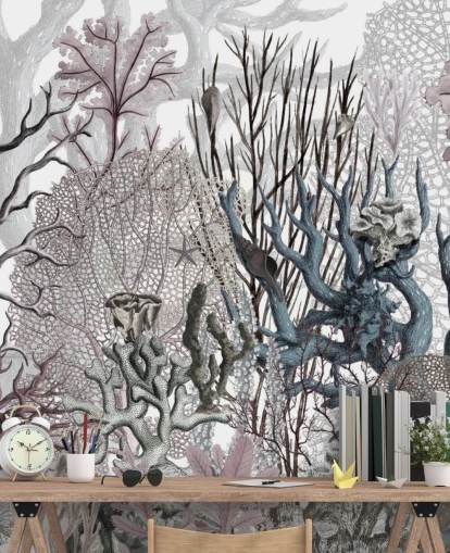 carta da parati vintage viola e blu corallo carta da parati vintage viola e blu corallo