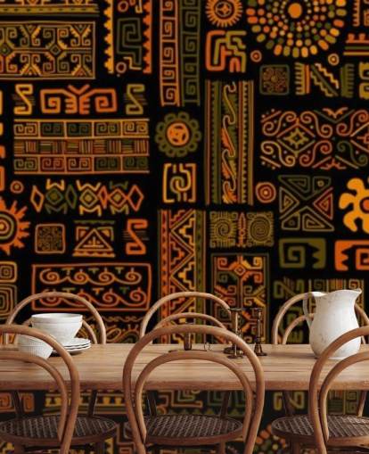 orange Tribal-Muster-Tapete orange Tribal-Muster-Tapete