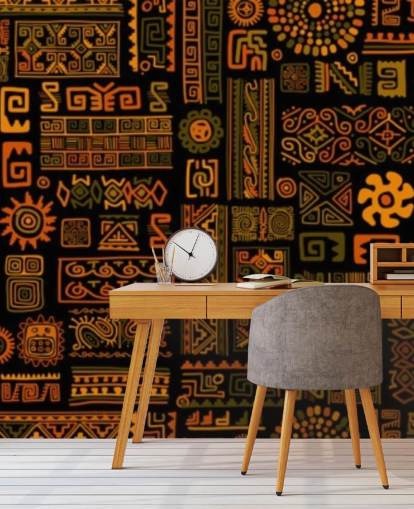 papier peint motifs tribaux orange papier peint motifs tribaux orange