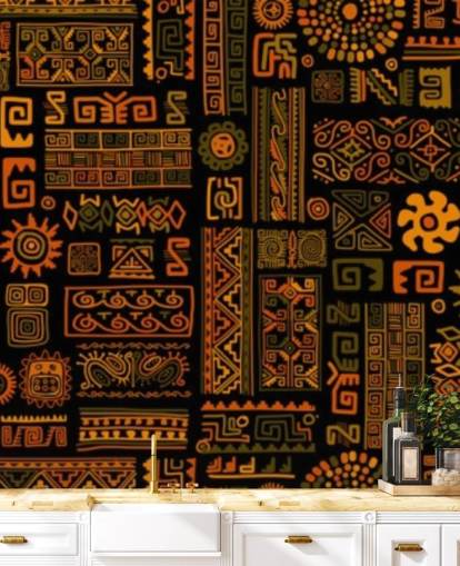 orange Tribal-Muster-Tapete orange Tribal-Muster-Tapete