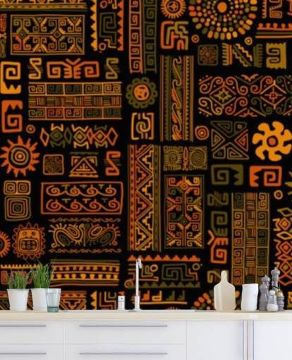 oranje tribal patronen behang oranje tribal patronen behang