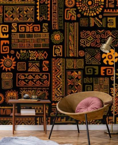 orange Tribal-Muster-Tapete orange Tribal-Muster-Tapete