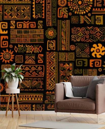 Autumnal Tones Orange Wallpaper