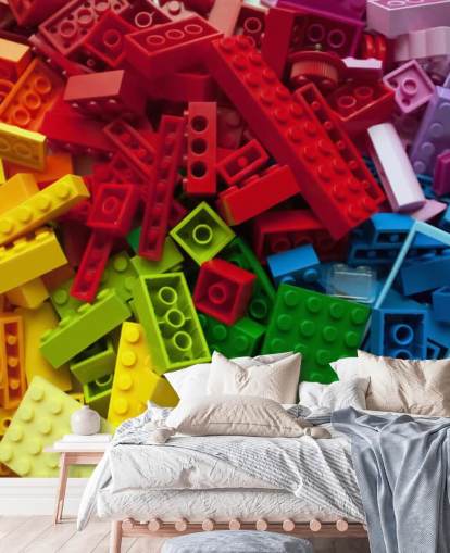 tijolos de brinquedo coloridos em uma pilha de papel de parede infantil tijolos de brinquedo coloridos em uma pilha de papel de parede infantil