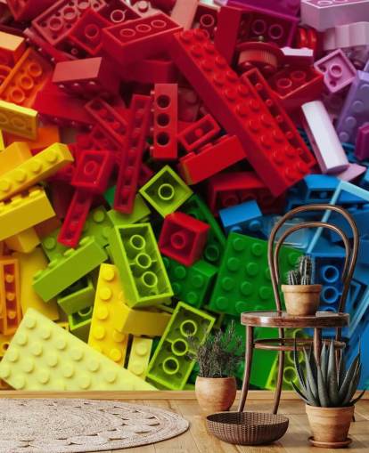 colourful toy bricks in a pile kids wallpaper