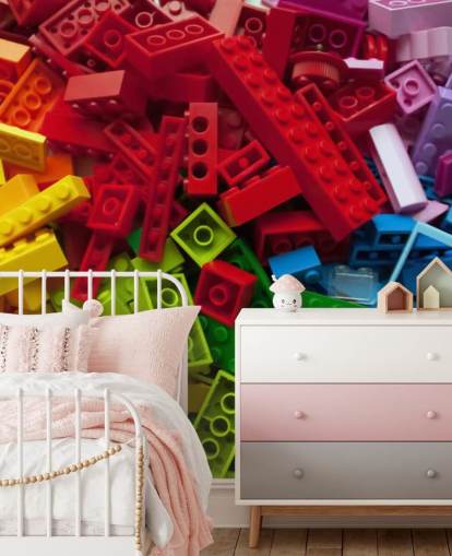 colourful toy bricks in a pile kids wallpaper