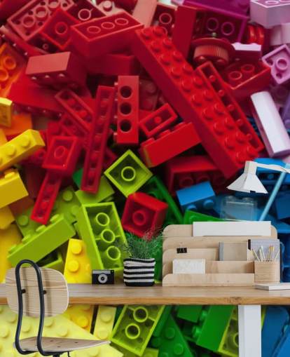 colourful toy bricks in a pile kids wallpaper