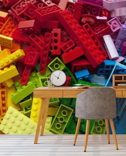 colourful toy bricks in a pile kids wallpaper