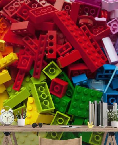 colourful toy bricks in a pile kids wallpaper