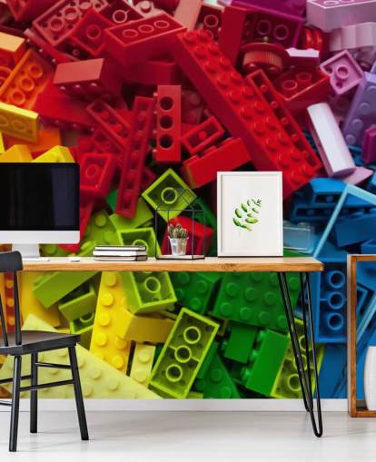 colourful toy bricks in a pile kids wallpaper