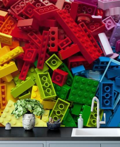 colourful toy bricks in a pile kids wallpaper