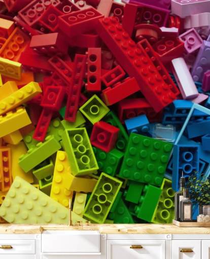 colourful toy bricks in a pile kids wallpaper