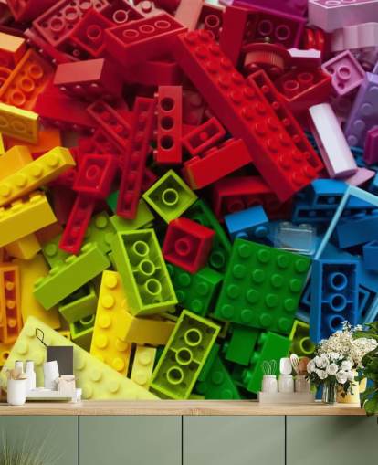 colourful toy bricks in a pile kids wallpaper