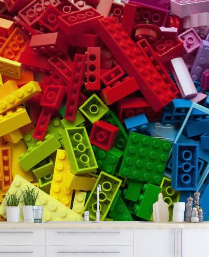 colourful toy bricks in a pile kids wallpaper