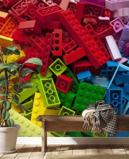 colourful toy bricks in a pile kids wallpaper