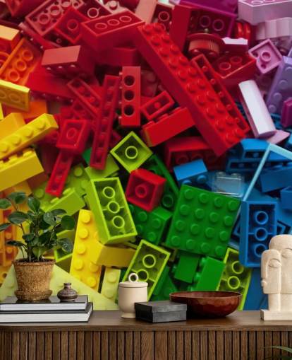 colourful toy bricks in a pile kids wallpaper