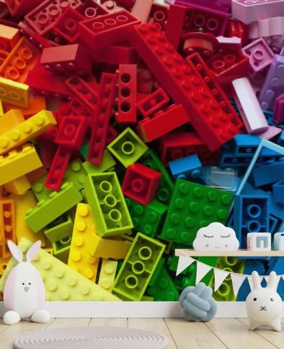 colourful toy bricks in a pile kids wallpaper