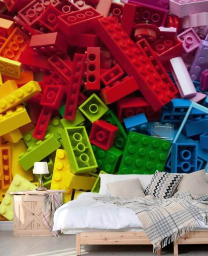 colourful toy bricks in a pile kids wallpaper