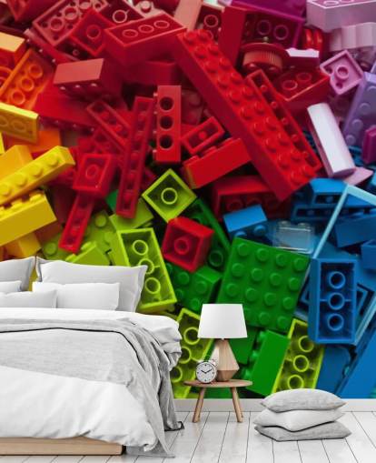 colourful toy bricks in a pile kids wallpaper