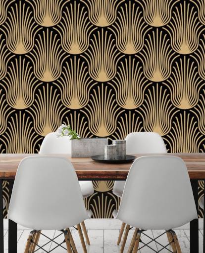 black and gold coloured art deco wallpaper black and gold coloured art deco wallpaper
